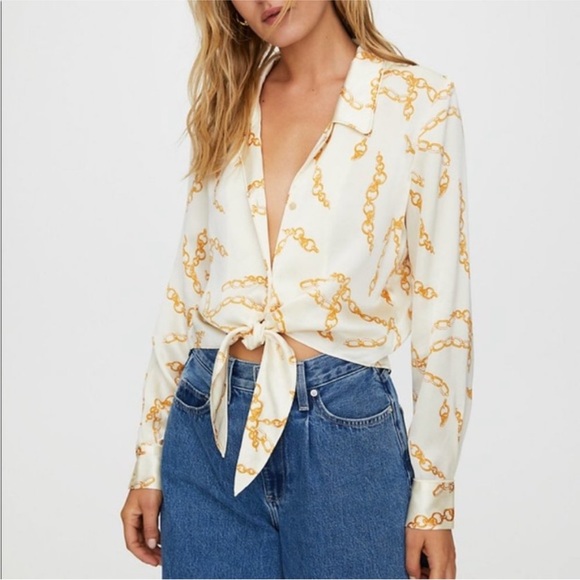 Aritzia tie front blouse - Picture 3 of 3